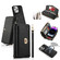 iPhone 14 Pro MagSafe Crossbody Multi-functional Zipper Wallet Litchi Leather Phone Case - Black