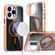 iPhone 14 Pro Magsafe Dual-Color Transparent Black Lens Holder Phone Case - Orange