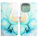 iPhone 14 Pro Marble Pattern Flip Leather Phone Case - Green LS003