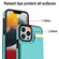 iPhone 14 Pro Metal Buckle Card Slots Phone Case - Green