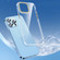 iPhone 14 Pro Metal Key Crystal Transparent PC Phone Case - Blue