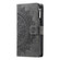 iPhone 14 Pro Multi-Card Totem Zipper Leather Phone Case - Grey
