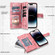 iPhone 14 Pro Multi-Card Totem Zipper Leather Phone Case - Pink