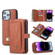 iPhone 14 Pro Multi-functional Zipper Wallet Leather Phone Case - Brown