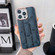 iPhone 14 Pro Nano Electroplate Mahjong Texture Leather Phone Case - Blue