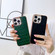 iPhone 14 Pro Nano Electroplating Crocodile Texture Genuine Leather Phone Case - Black