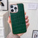 iPhone 14 Pro Nano Electroplating Crocodile Texture Genuine Leather Phone Case - Green