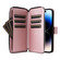 iPhone 14 Pro Nine-card Slots Zipper Wallet Bag Leather Phone Case - Rose Gold