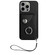 iPhone 14 Pro Organ Card Bag Ring Holder PU Phone Case with Lanyard - Black