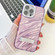 iPhone 14 Pro Plating Glitter Texture Fold Holder TPU Phone Case with Lens Film - Purple Water Ripples