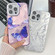 iPhone 14 Pro Plating Texture Butterfly TPU Phone Case with Glitter Lens Film - Blue Butterflies HU3