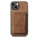iPhone 14 Pro Retro Leather Card Bag Magnetic Phone Case - Brown