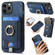 iPhone 14 Pro Retro Splitable Magnetic Card Bag Leather Phone Case - Blue