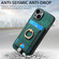 iPhone 14 Pro Retro Splitable Magnetic Card Bag Leather Phone Case - Green