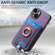 iPhone 14 Pro Retro Splitable Magnetic Card Bag Leather Phone Case - Purple