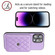 iPhone 14 Pro Rhombic Texture Card Bag RFID Phone Case with Long Lanyard - Light Purple