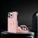 iPhone 14 Pro Ring Card Litchi Leather Back Phone Case - Pink