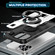 iPhone 14 Pro Ring Holder Carbon Fiber PC Hybrid TPU Phone Case - White