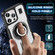 iPhone 14 Pro Ring Holder Carbon Fiber PC Hybrid TPU Phone Case - White
