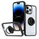 iPhone 14 Pro Ring Holder PC Hybrid TPU Phone Case - Black