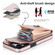 iPhone 14 Pro Ring Holder RFID Card Slot Phone Case with Long Lanyard - Rose Gold