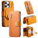 iPhone 14 Pro Ring Zipper Wallet RFID Blocking MagSafe Leather Phone Case - Orange