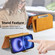 iPhone 14 Pro Ring Zipper Wallet RFID Blocking MagSafe Leather Phone Case - Orange
