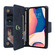 iPhone 14 Pro Rivet Buckle 9 Cards Three Fold Leather Phone Case - Blue