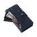 iPhone 14 Pro Rivet Buckle 9 Cards Three Fold Leather Phone Case - Blue
