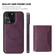 iPhone 14 Pro Shield Multi-functional MagSafe Card Bag Phone Case - Purple