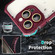 iPhone 14 Pro Shockproof Acrylic Phone Case with Lens Glass Film - Wine Red