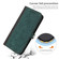 iPhone 14 Pro Side Buckle Double Fold Hand Strap Leather Phone Case - Dark Green