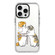 iPhone 14 Pro Simple Illustration Pattern Full Coverage Phone Case - Weight Loss Cat B