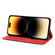 iPhone 14 Pro Skin Feel Splicing Leather Phone Case - Red