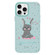iPhone 14 Pro Skin Feeling Jelly TPU Hybrid PC Phone Case - Listen to Music Rabbit Light Green