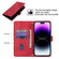 iPhone 14 Pro Skin-feel Embossed Leather Phone Case - Red