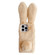 iPhone 14 Pro Solid Color Plush Rabbit TPU Phone Case - Beige