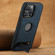 iPhone 14 Pro Suteni G2 Magsafe Litchi Texture Leather Back Phone Case with Holder - Blue