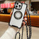 iPhone 14 Pro Traveler Crossbody Lanyard MagSafe Four-corner TPU Clear Phone Case - Black