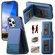 iPhone 14 Pro Twill Fabric Leather Vertical Flip RFID Card Bag Phone Case - Blue