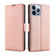 iPhone 14 Pro Ultra-thin Voltage Side Buckle Leather Phone Case - Rose Gold