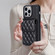 iPhone 14 Pro Vertical Wallet Rhombic Leather Phone Case - Black