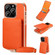 iPhone 14 Pro VIETAO Litchi Texture Wallet PU Phone Case with Lanyard - Orange
