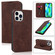 iPhone 14 Pro Wireless Charging Magsafe Leather Phone Case - Dark Brown