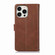 iPhone 14 Pro Wristband Card Slot Leather Phone Case - Coffee