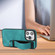iPhone 14 Pro Wristband Holder Leather Back Phone Case - Green