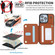 iPhone 14 Pro YM006 Skin Feel Zipper Card Bag Phone Case with Dual Lanyard - Brown