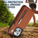 iPhone 14 Pro YM006 Skin Feel Zipper Card Bag Phone Case with Dual Lanyard - Brown