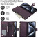 iPhone 14 Pro YM016 Rhombic Zipper Card Wallet Leather Phone Case with Lanyard - Dark Purple