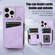 iPhone 14 Pro Zipper Card Bag Back Cover Phone Case - Purple